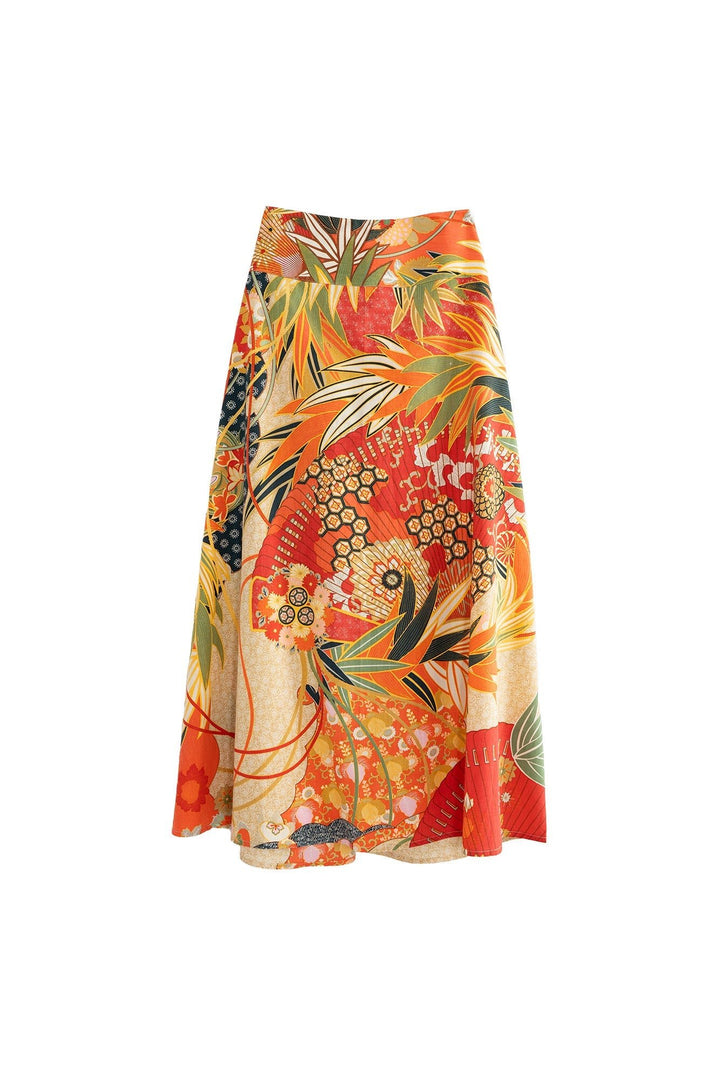 Fans Scarlet A - line Maxi Skirt - One Hundred Stars