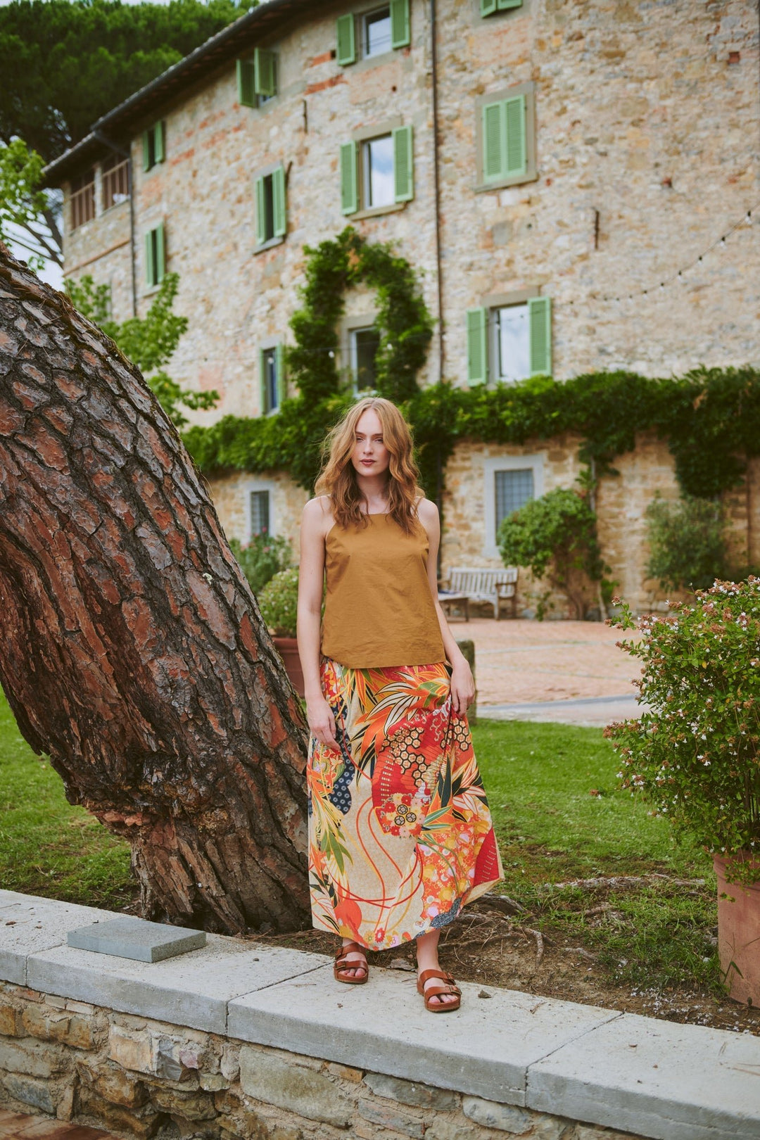 Fans Scarlet A - line Maxi Skirt - One Hundred Stars