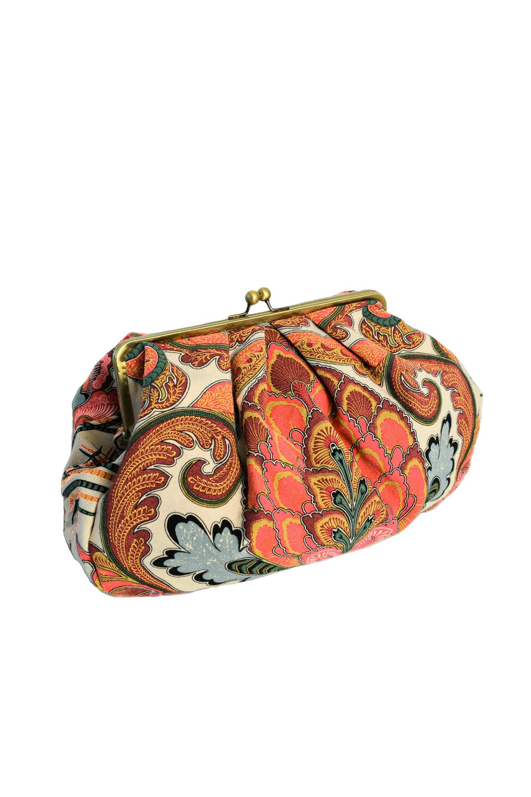 Fiesta Orange Kiss Lock Clutch Bag - One Hundred Stars