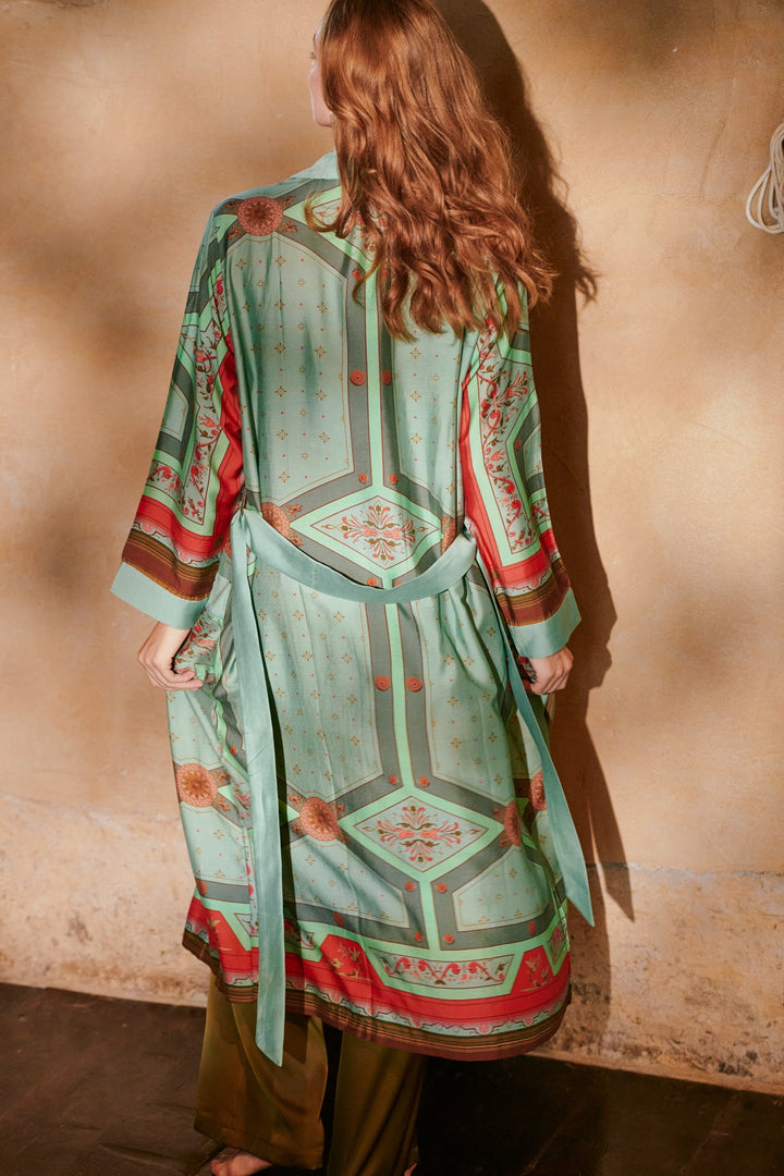 Fleur De Lys Aqua Gown