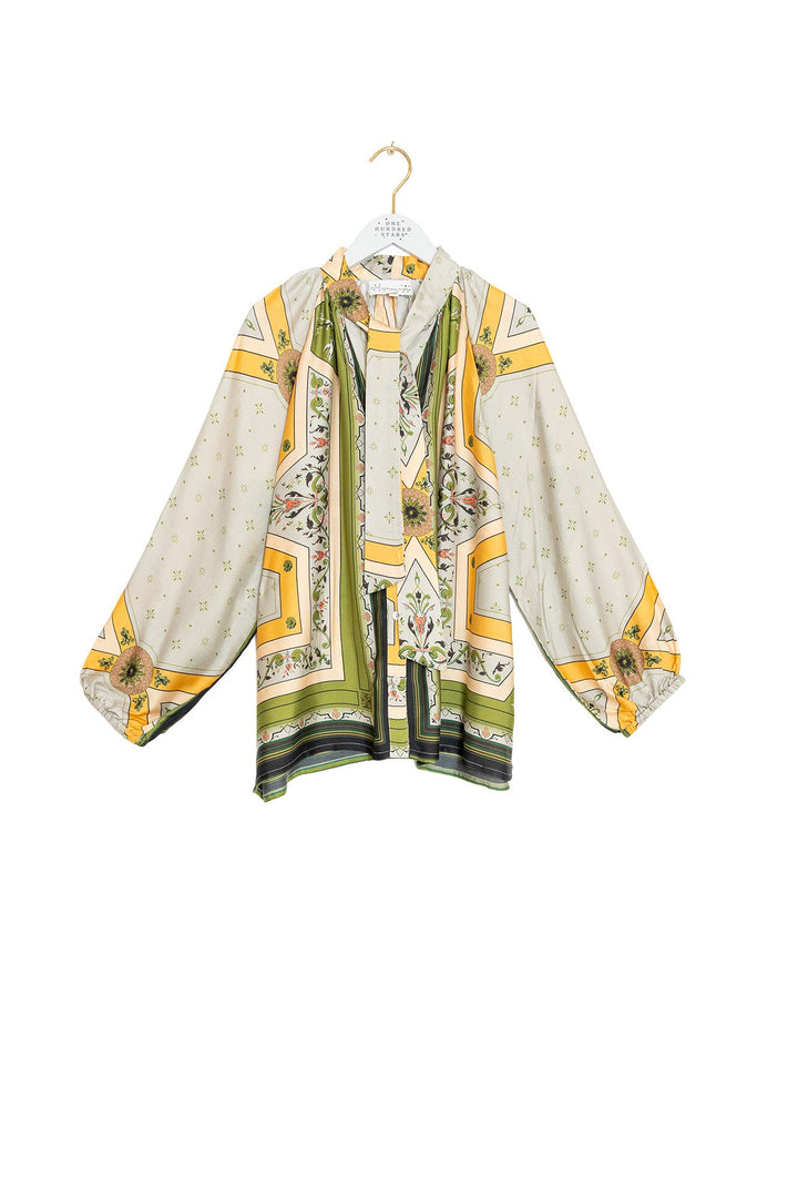 Fleur De Lys Gold Pussybow Blouse - One Hundred Stars