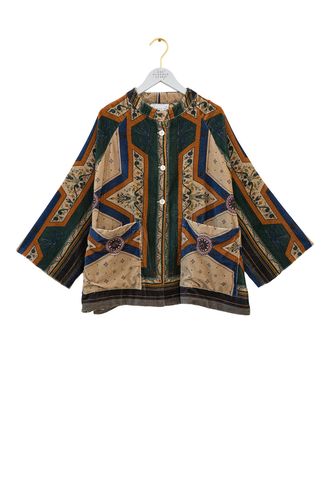Fleur De Lys Sand Velvet Jacket - One Hundred Stars