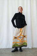 Fleur De Lys Gold A-line Maxi Skirt