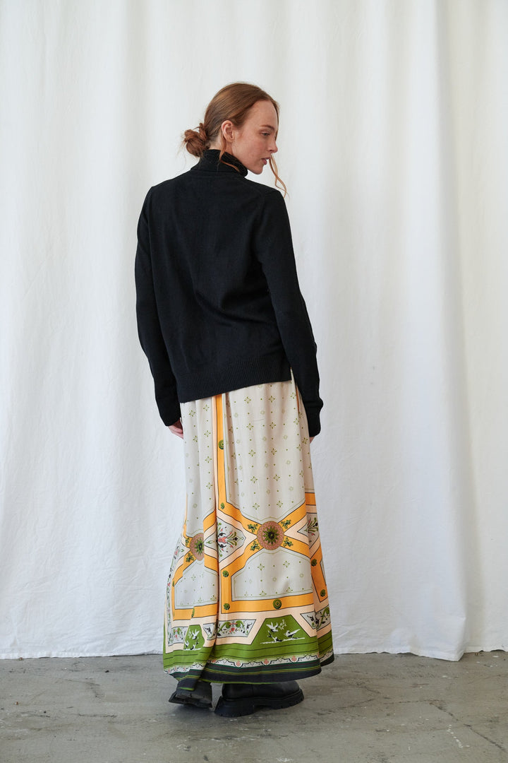 Fleur De Lys Gold A-line Maxi Skirt - One Hundred Stars