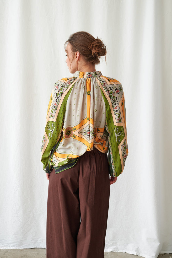 Fleur De Lys Gold Pussybow Blouse - One Hundred Stars