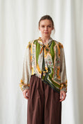 Fleur De Lys Gold Pussybow Blouse