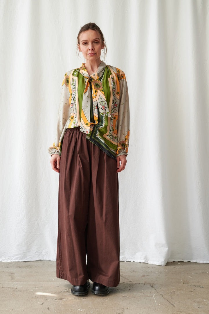 Fleur De Lys Gold Pussybow Blouse - One Hundred Stars