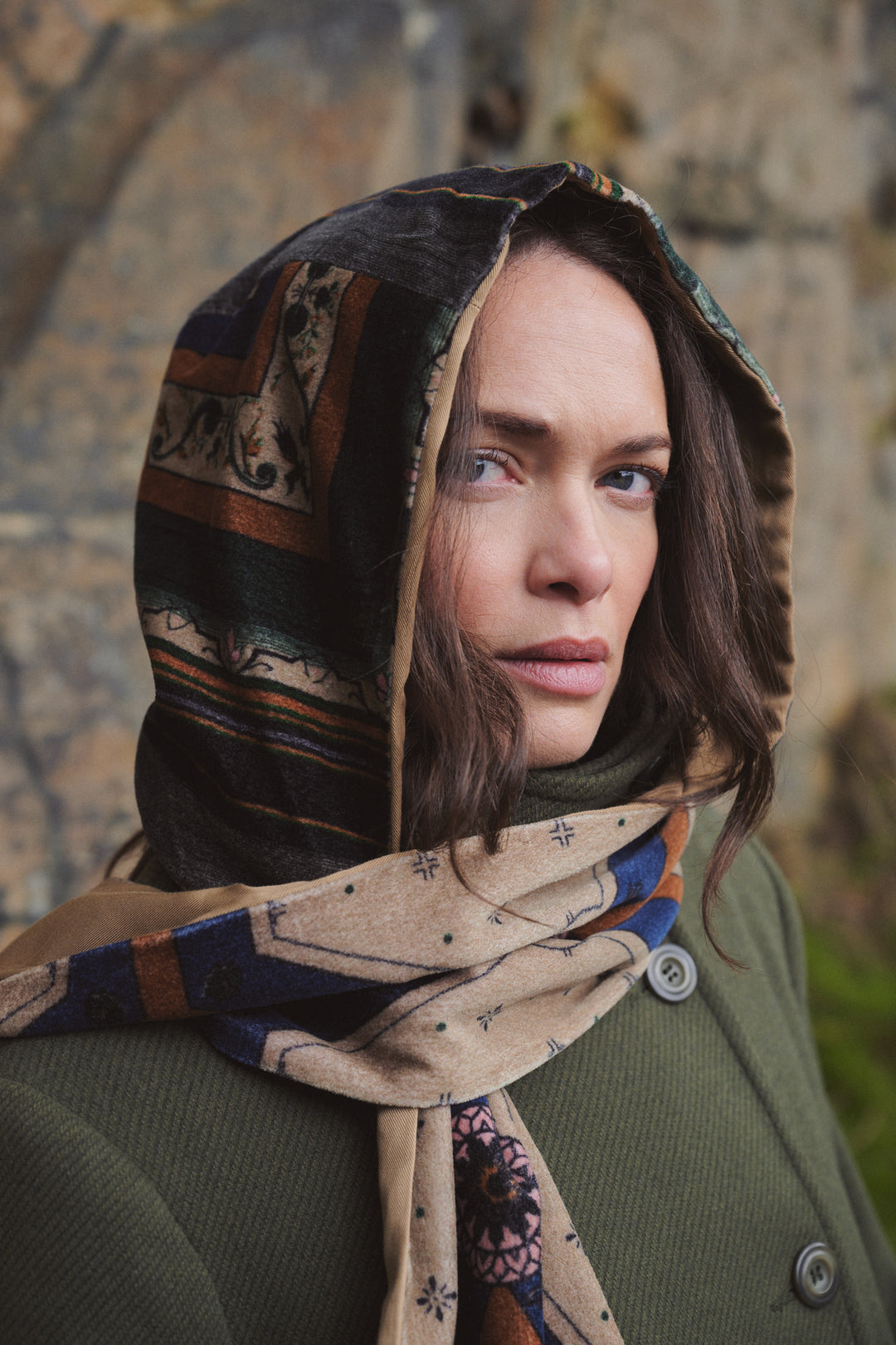 Fleur De Lys Sand Velvet Hood - One Hundred Stars