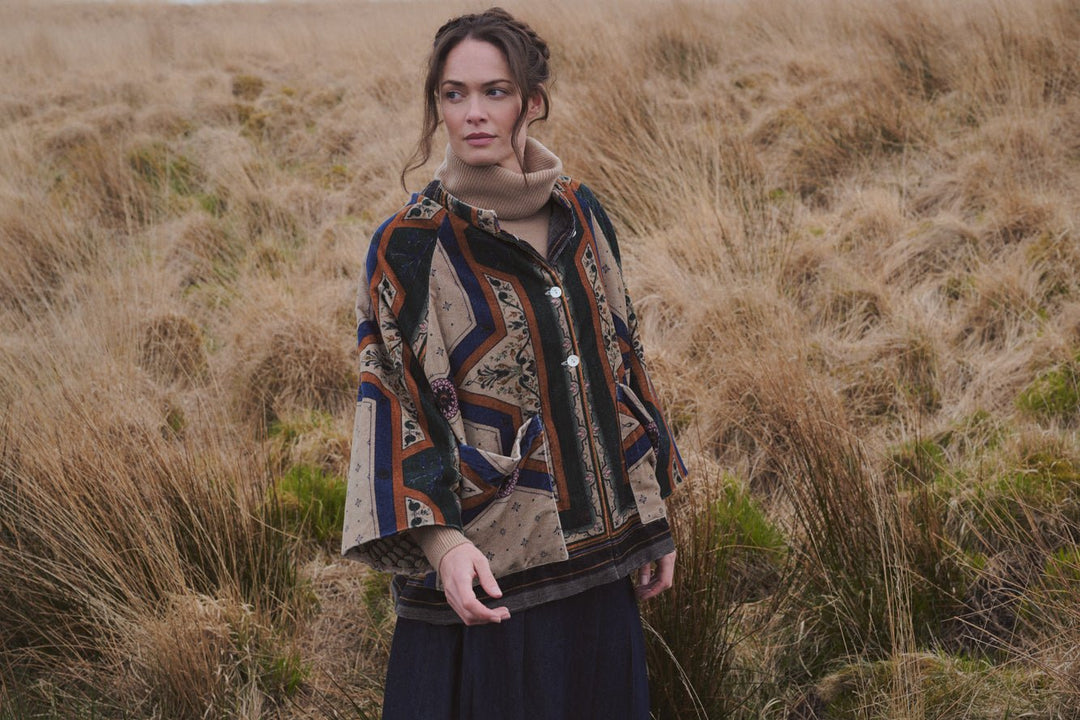 Fleur De Lys Sand Velvet Jacket - One Hundred Stars