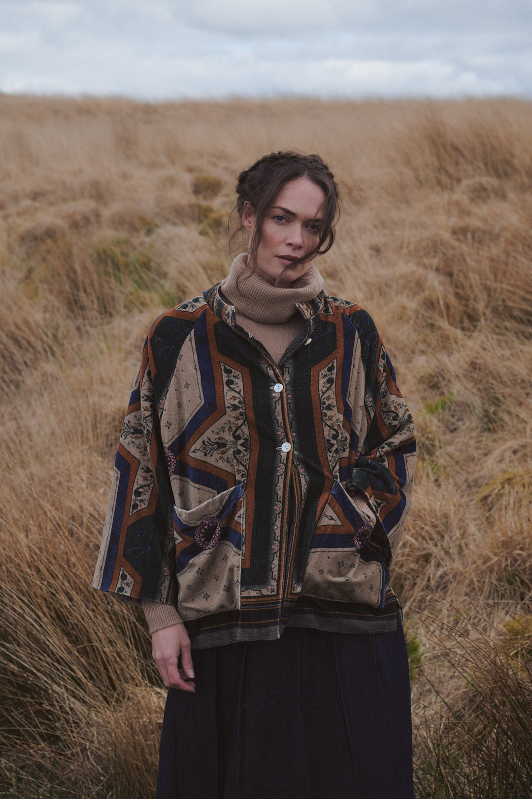 Fleur De Lys Sand Velvet Jacket - One Hundred Stars
