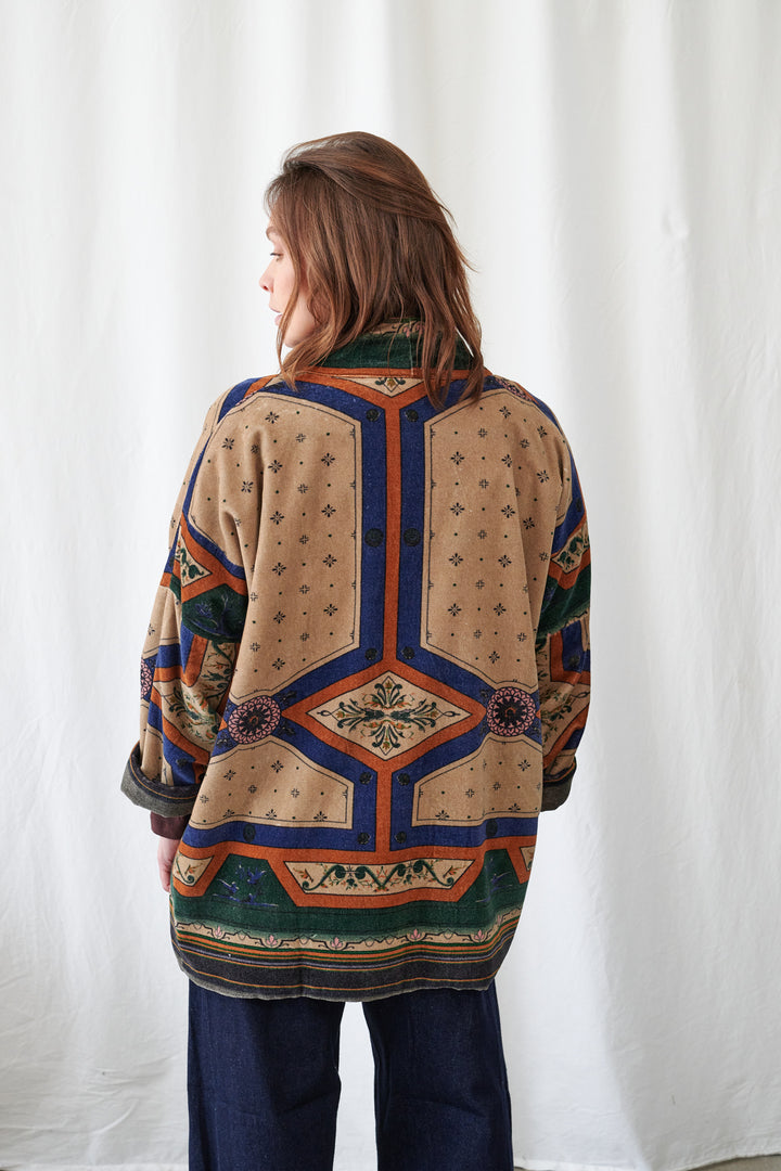 Fleur De Lys Sand Velvet Pocket Jacket - One Hundred Stars