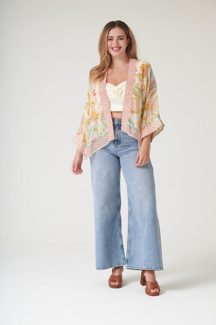 Giant Kantha Lime Kimono - One Hundred Stars