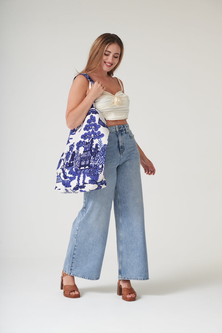 Giant Willow Blue Canvas Bag - One Hundred Stars