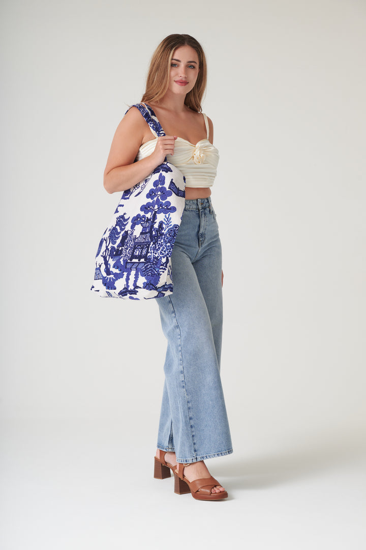 Giant Willow Blue Canvas Bag - One Hundred Stars