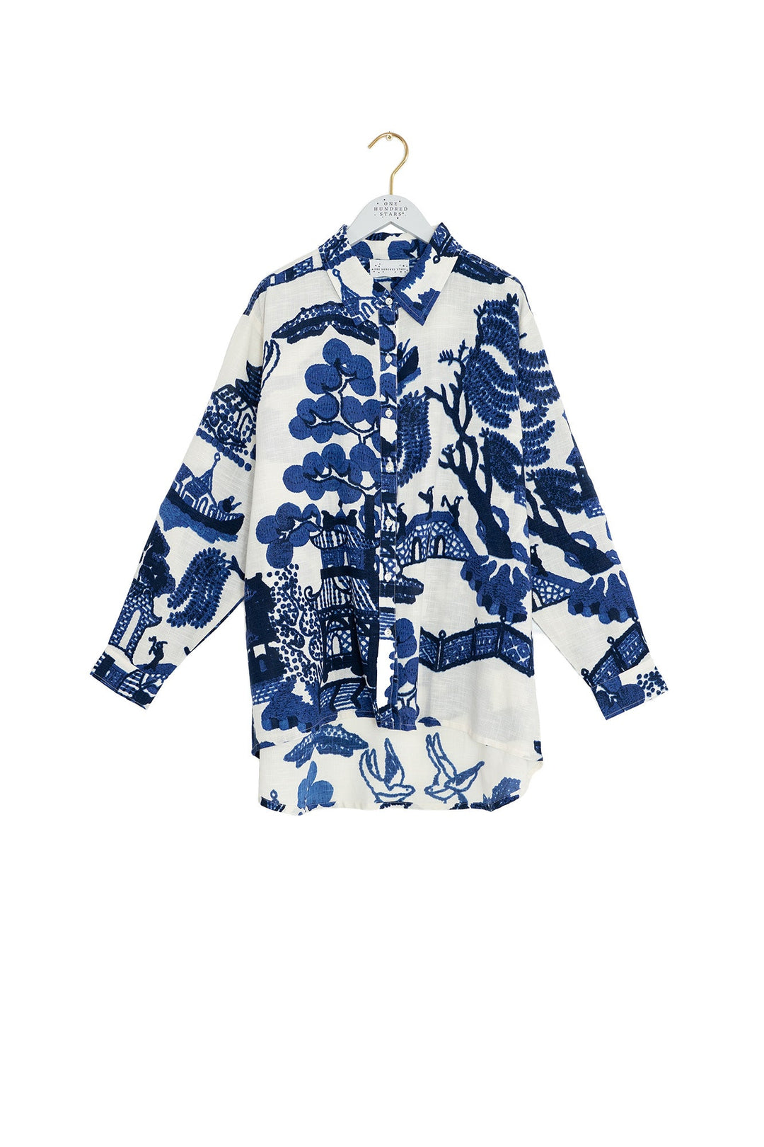 Giant Willow Blue Oversized Shirt - One Hundred Stars