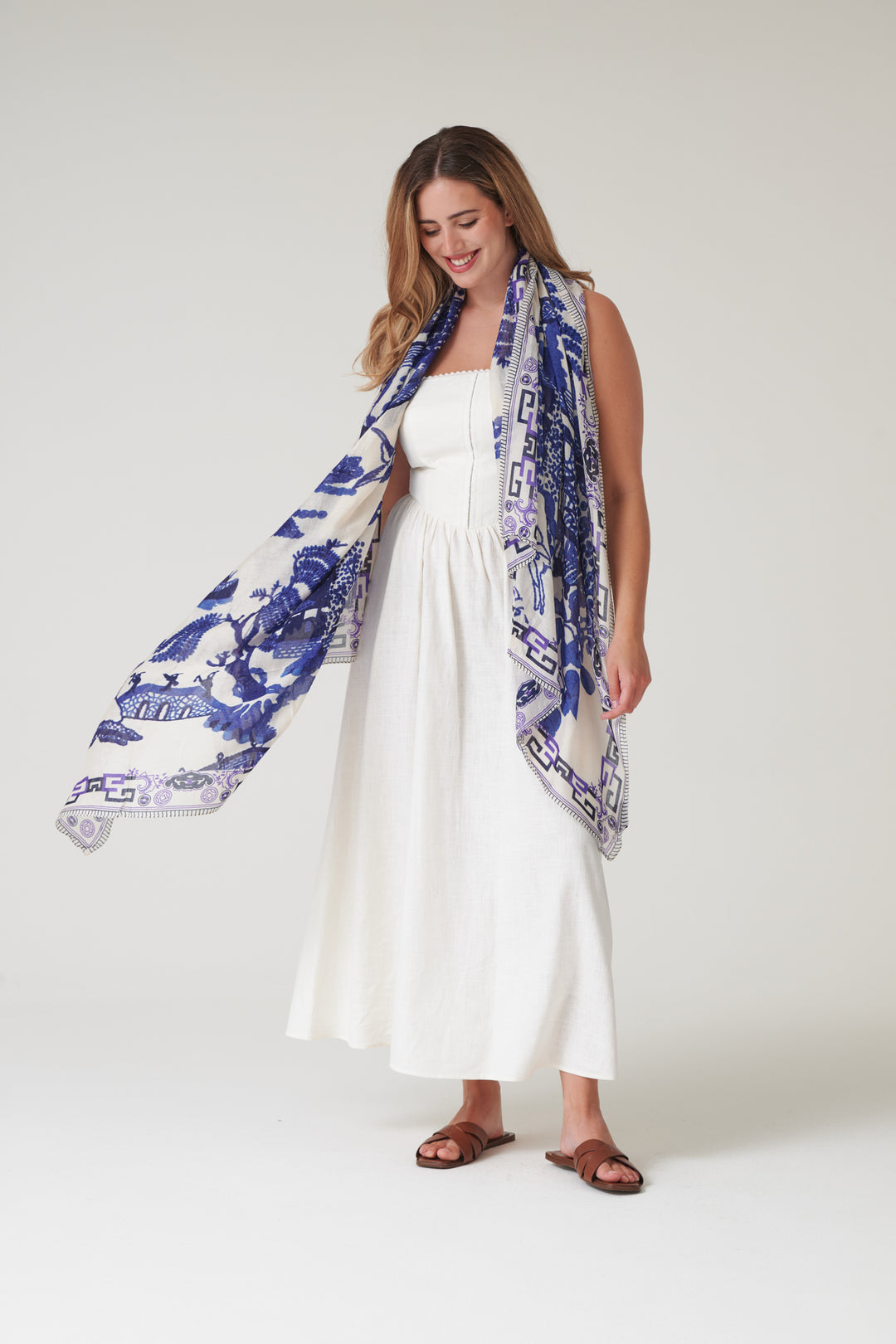 Giant Willow Blue Scarf - One Hundred Stars