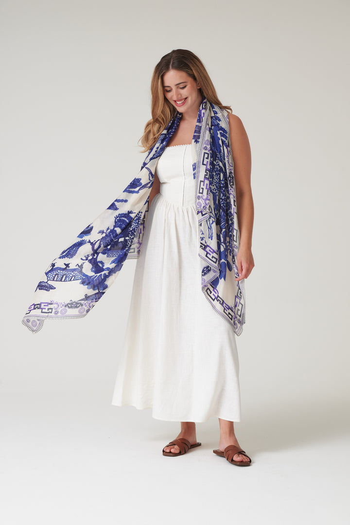 Giant Willow Blue Scarf - One Hundred Stars