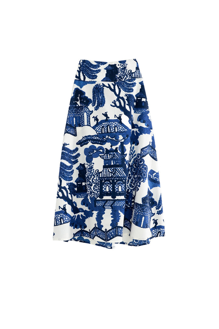 Giant Willow Blue A - line Maxi Skirt - One Hundred Stars