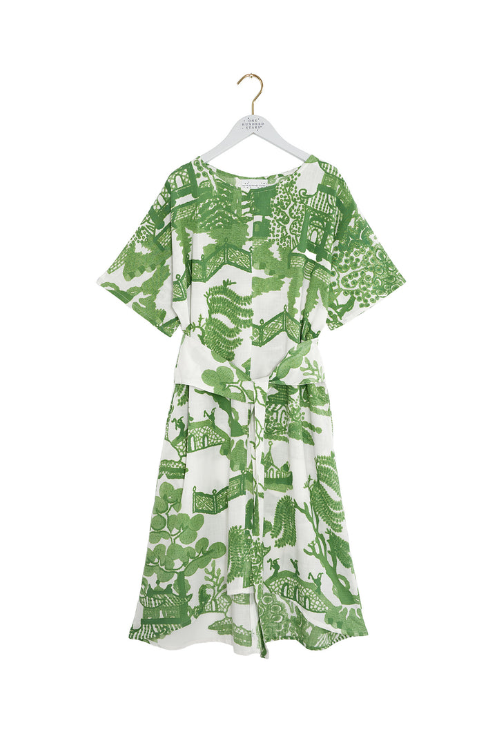 Giant Willow Green Obi Dress - One Hundred Stars