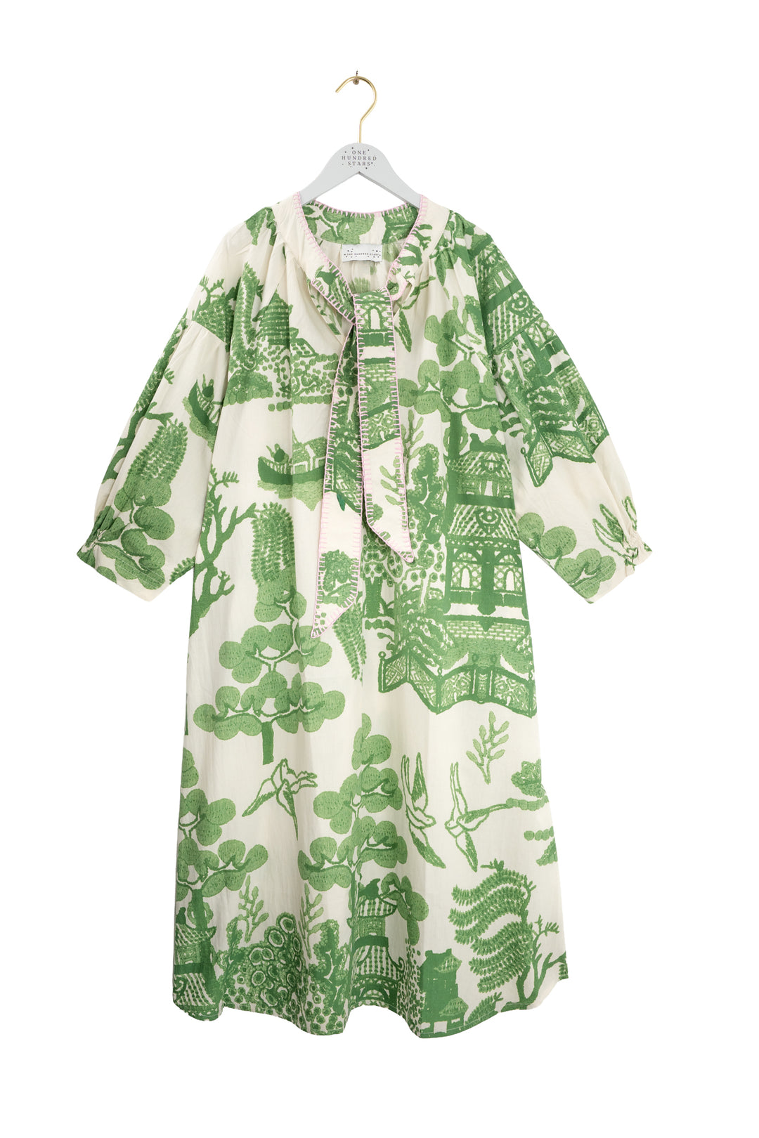 Giant Willow Green Tie Dress - One Hundred Stars