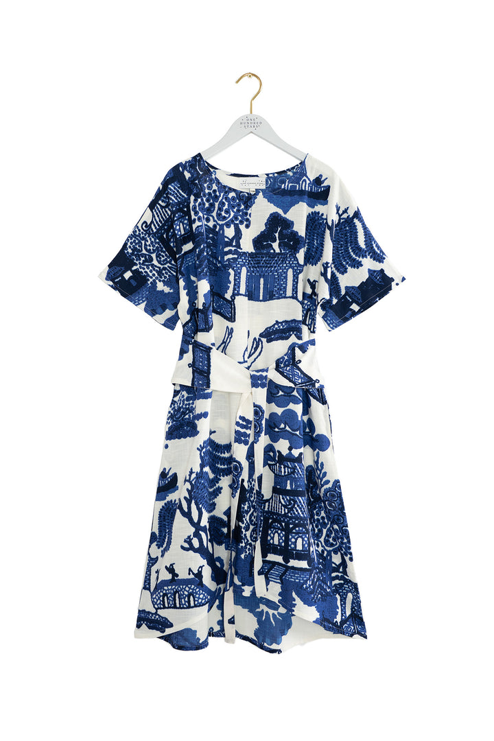 Giant Willow Blue Obi Dress - One Hundred Stars