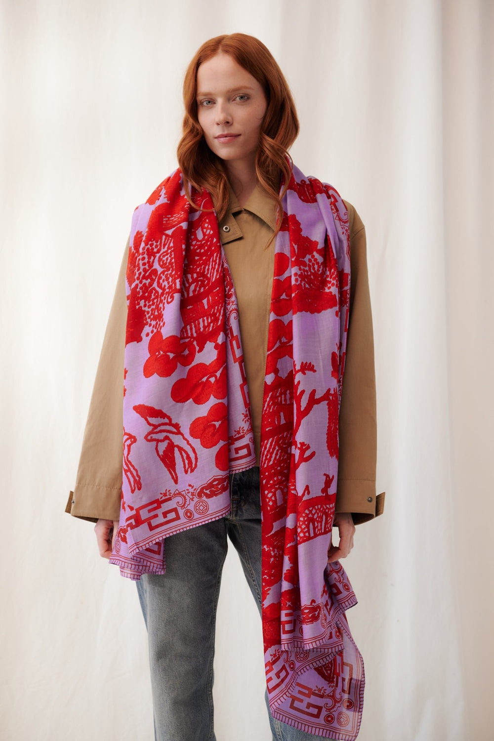 Giant Willow Violet Scarf - One Hundred Stars