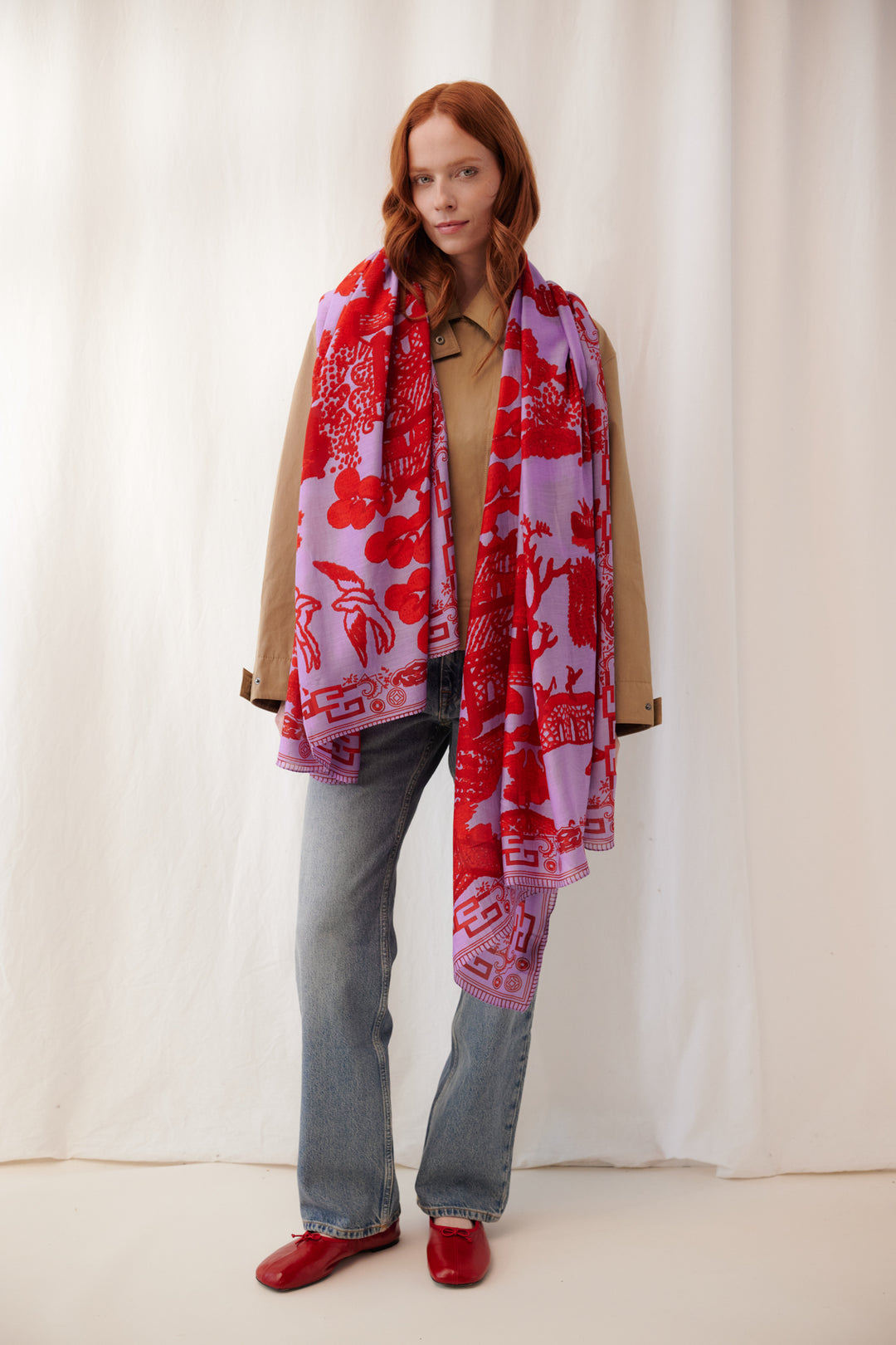 Giant Willow Violet Scarf - One Hundred Stars