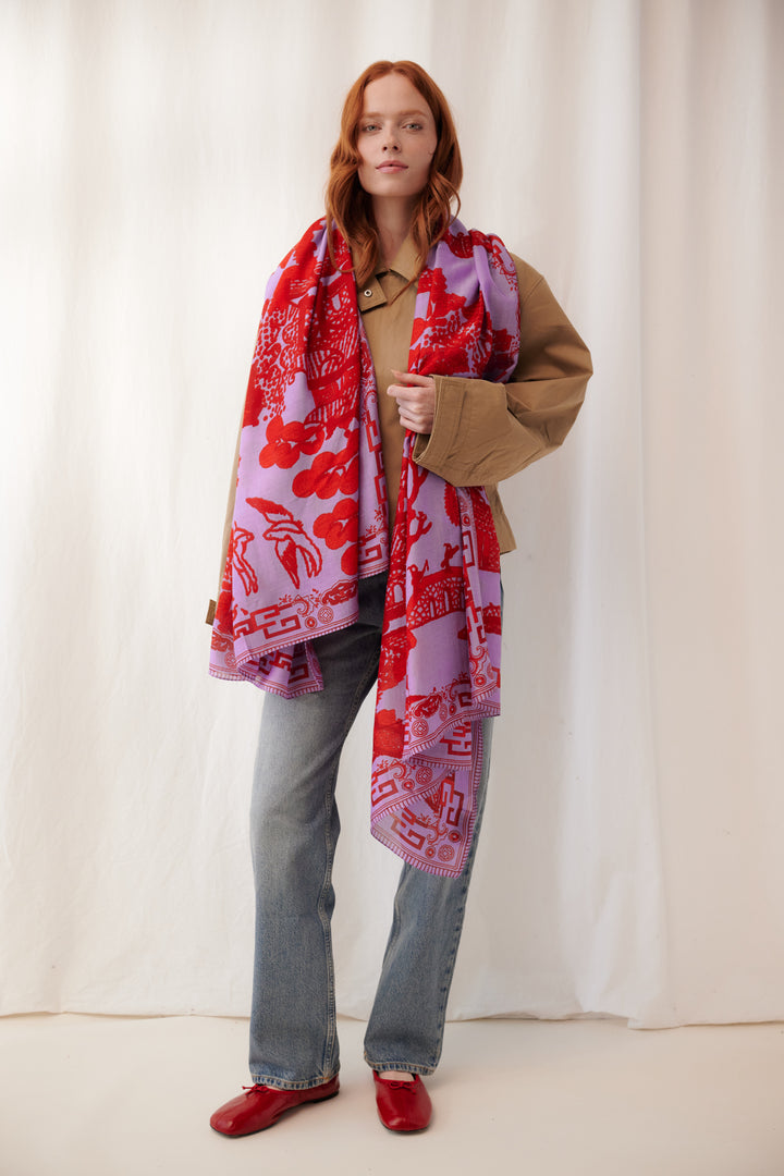 Giant Willow Violet Scarf - One Hundred Stars