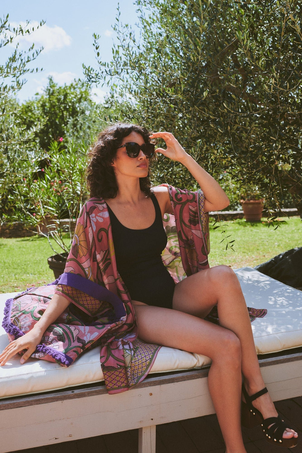 Giant Kantha Dusk Throwover - One Hundred Stars