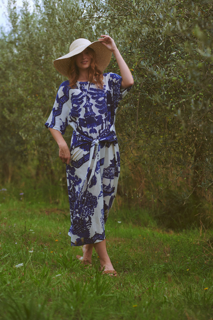 Giant Willow Blue Obi Dress - One Hundred Stars