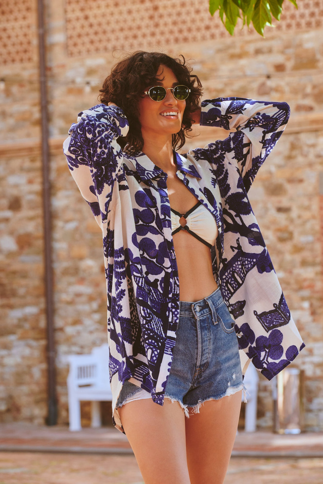 Giant Willow Blue Oversized Shirt - One Hundred Stars