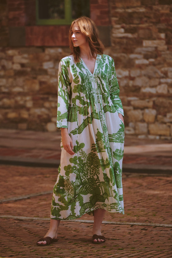 Giant Willow Green Pinch Pleat Dress