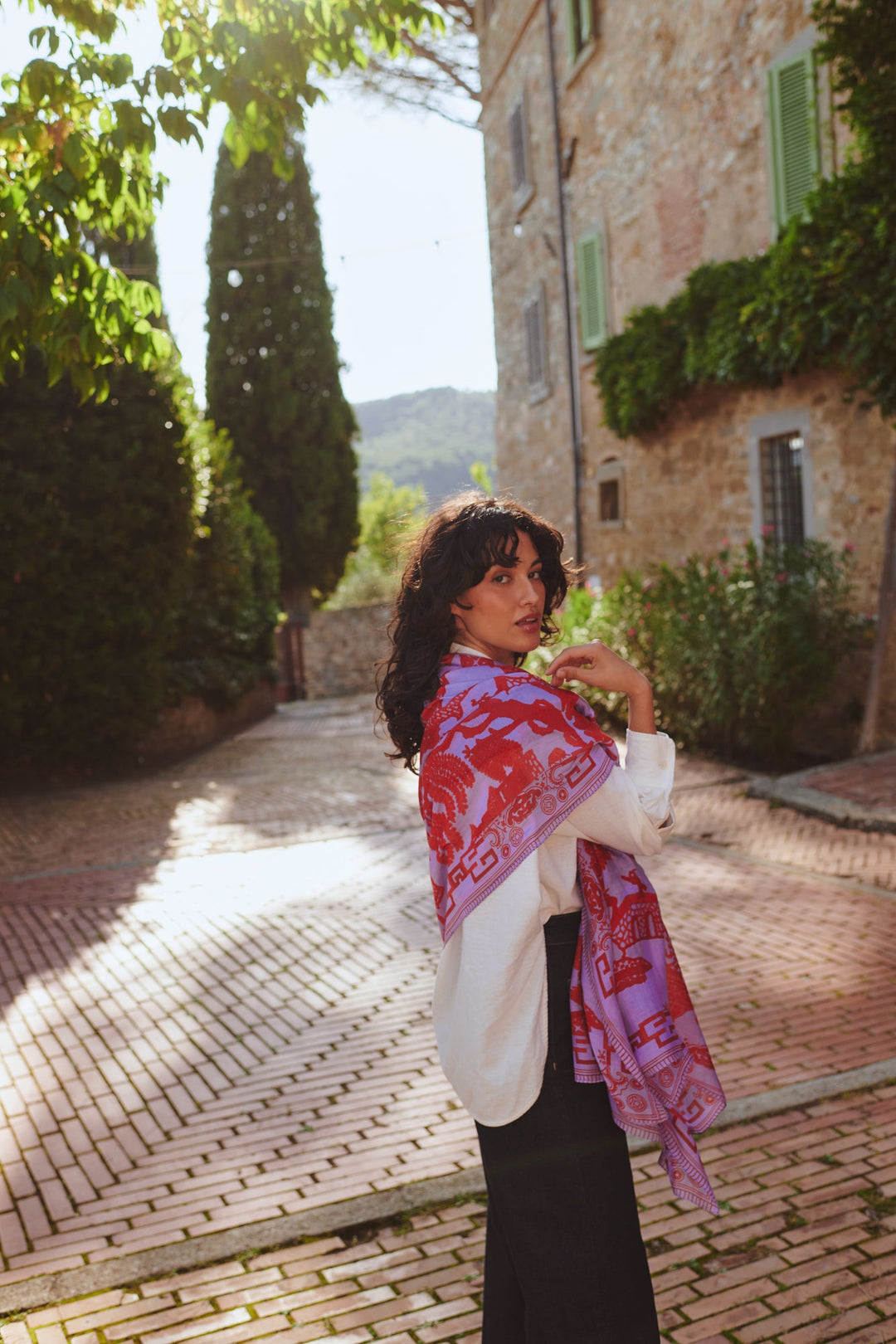 Giant Willow Violet Scarf - One Hundred Stars