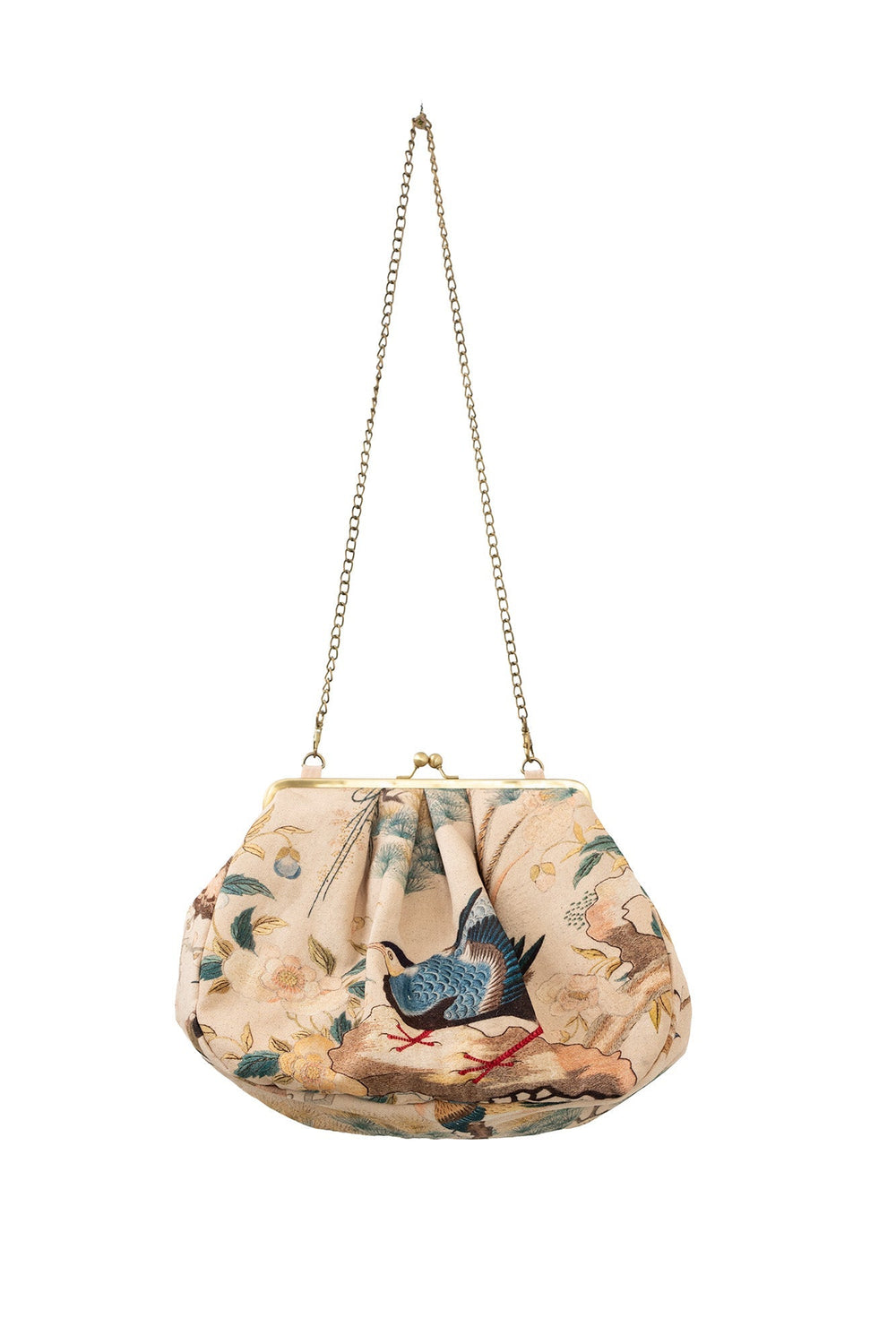 Hummingbird Nude Kiss Lock Clutch Bag - One Hundred Stars