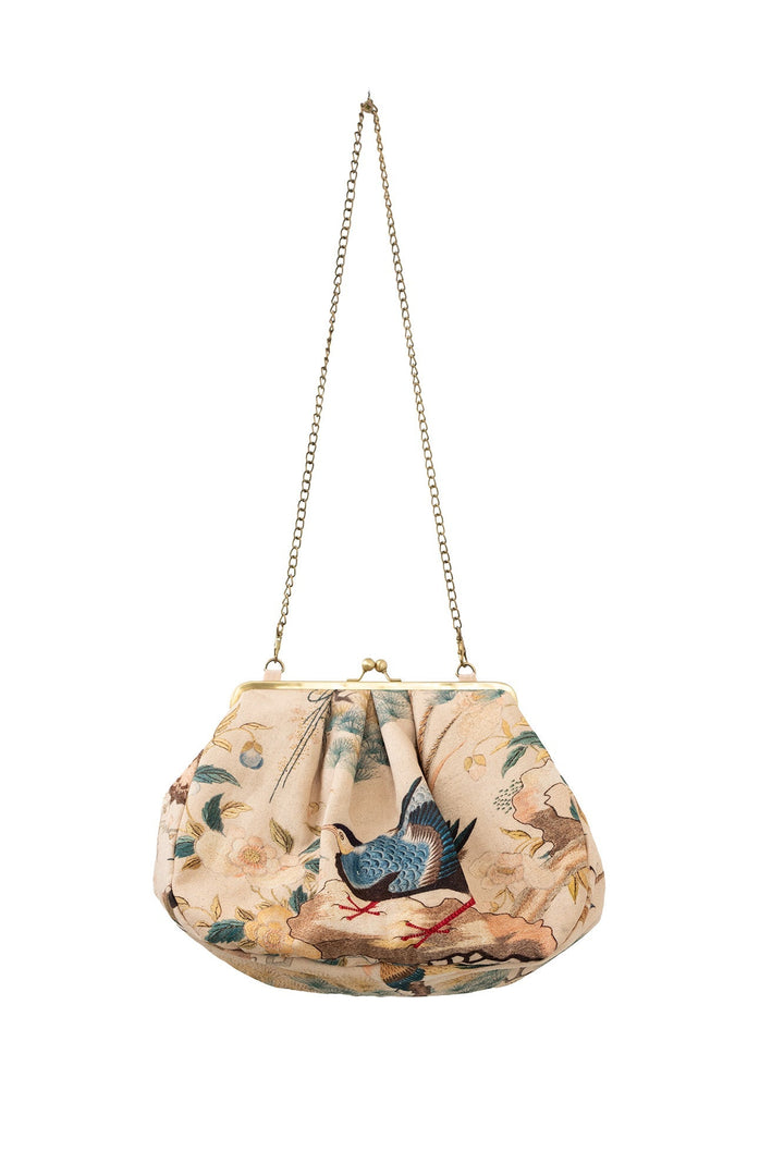Hummingbird Nude Kiss Lock Clutch Bag - One Hundred Stars