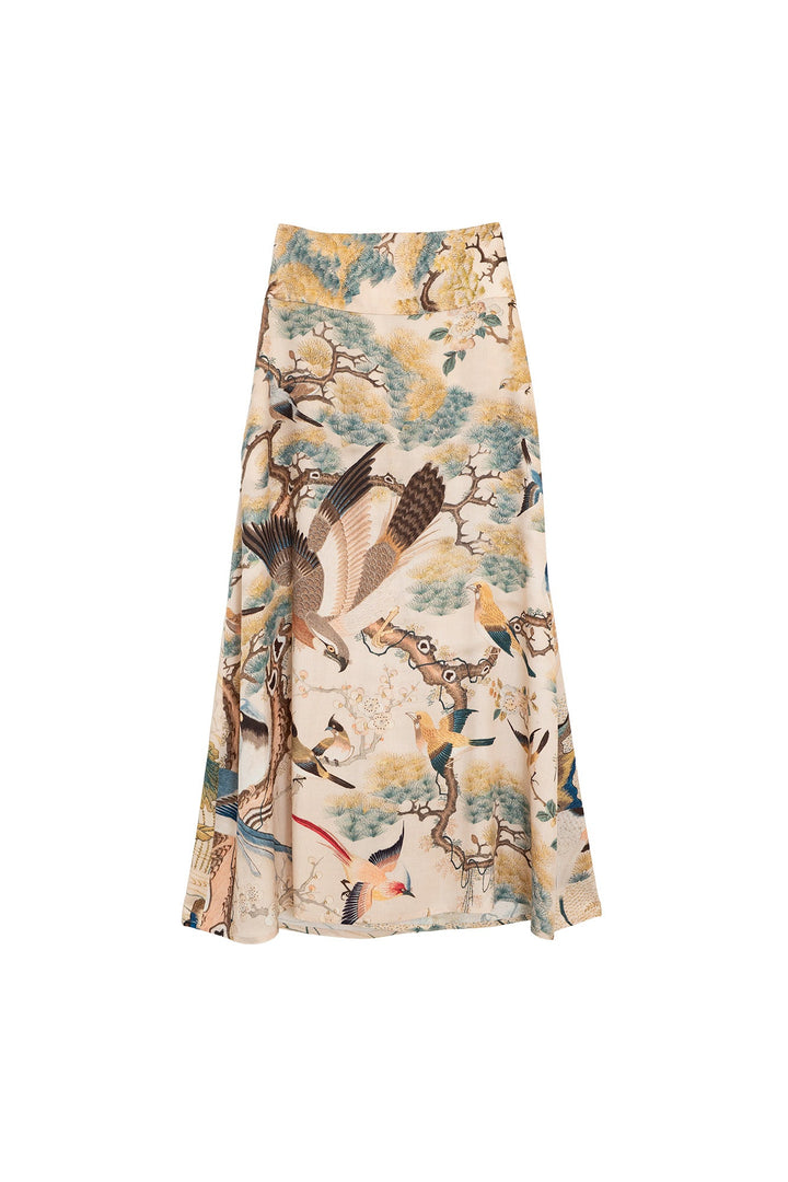 Hummingbird Nude A-line Maxi Skirt - One Hundred Stars