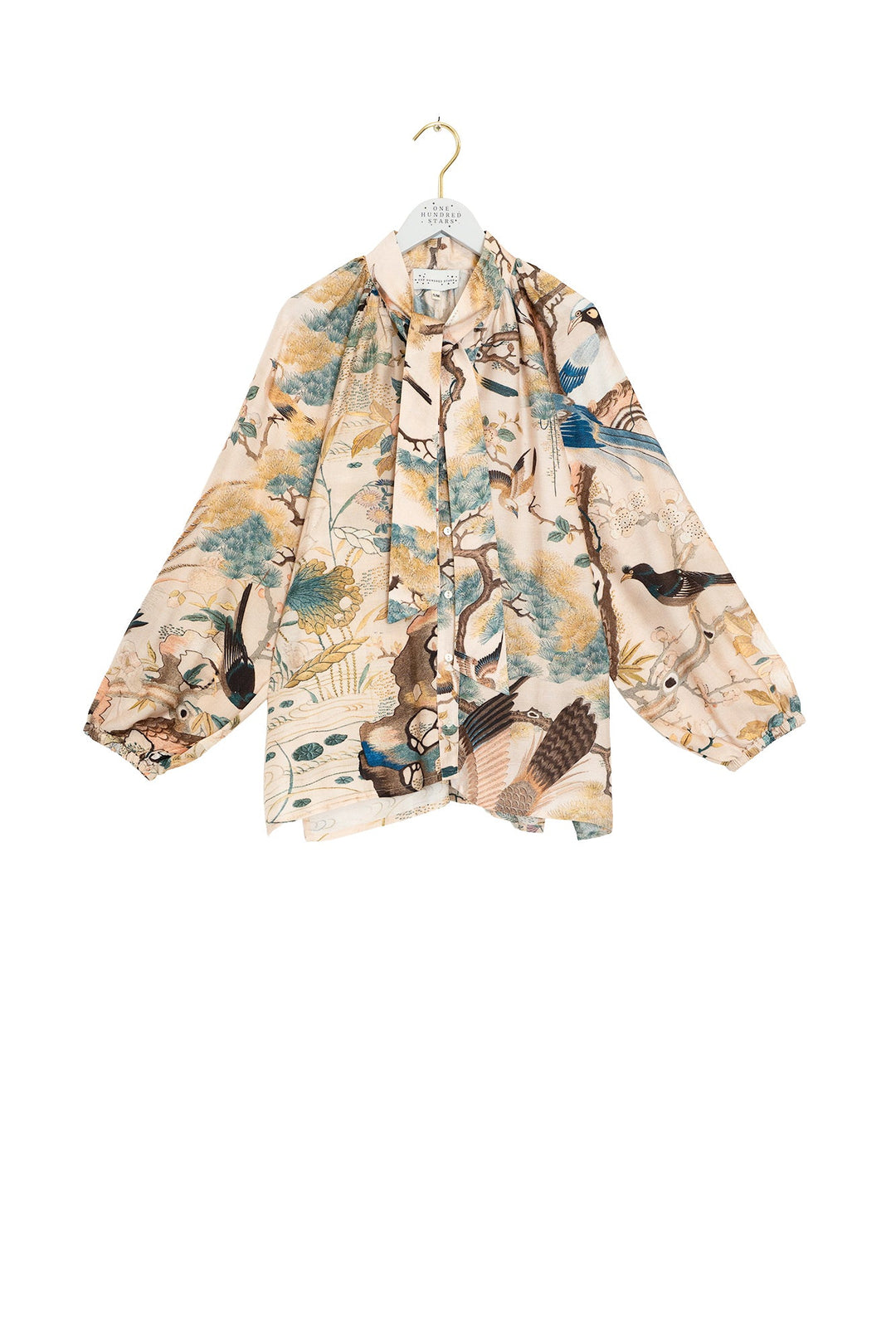 Hummingbird Nude Pussybow Blouse - One Hundred Stars