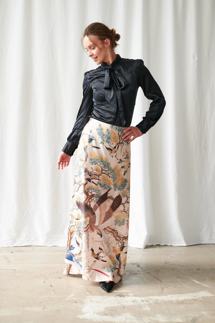 Hummingbird Nude A-line Maxi Skirt - One Hundred Stars