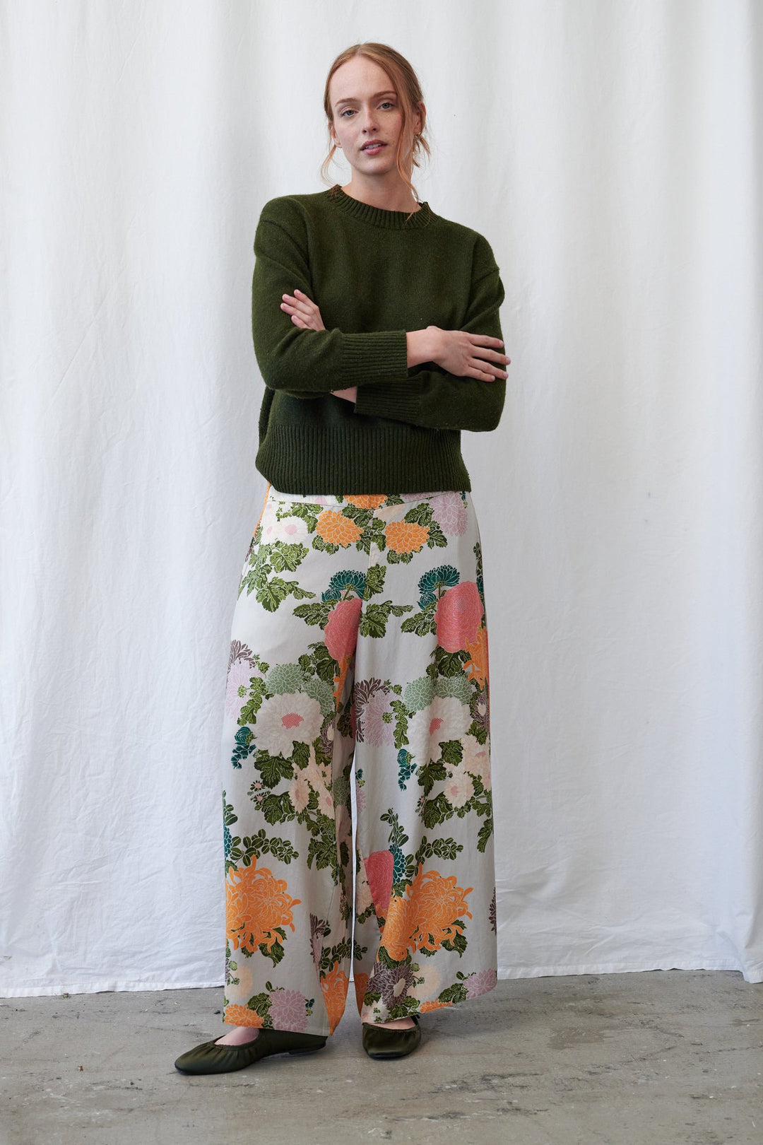 Jacquard Putty Palazzo Pants