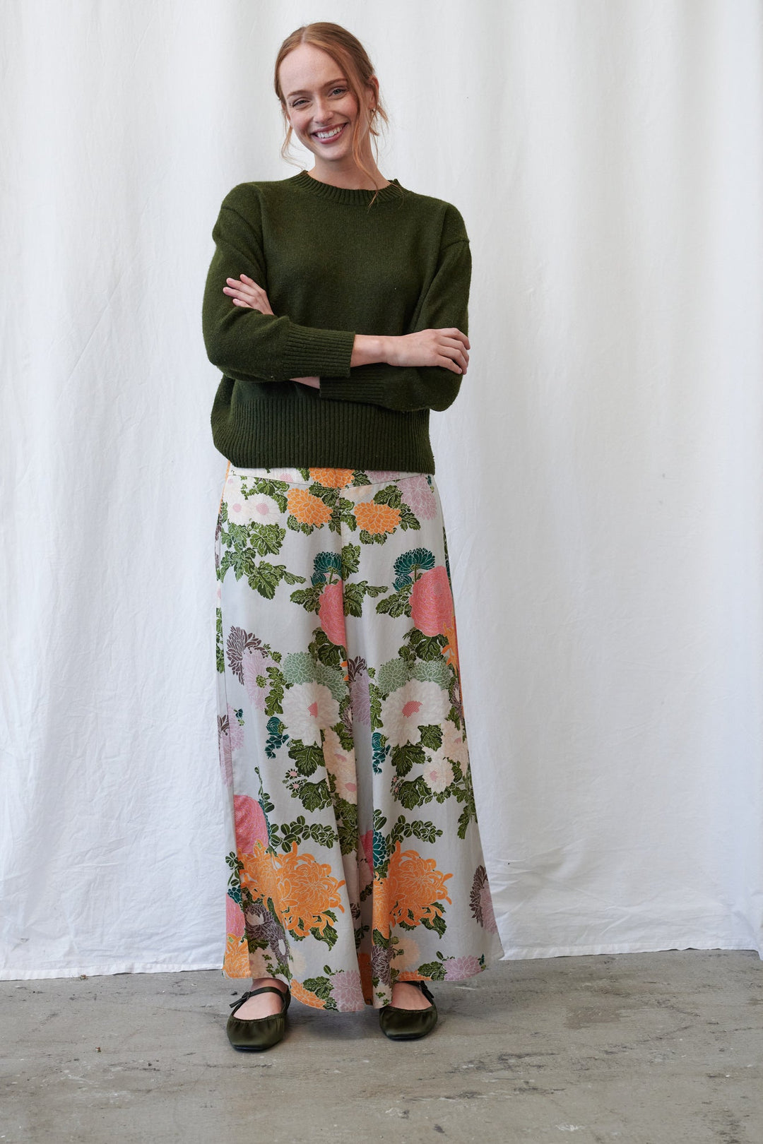 Jacquard Putty Palazzo Pants