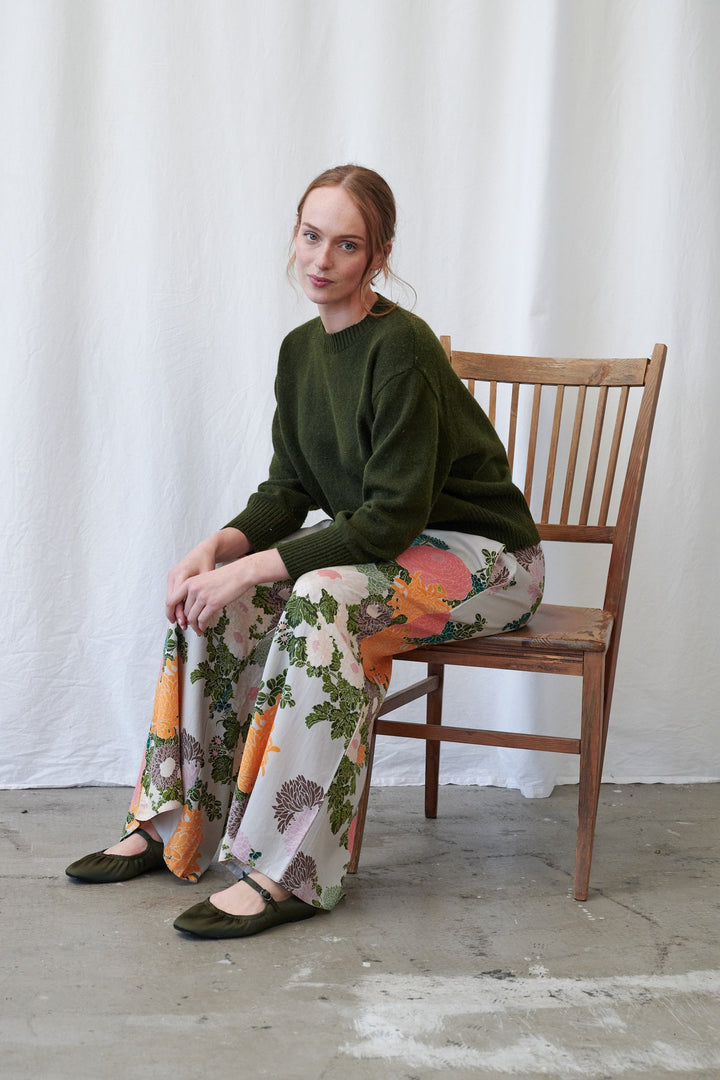 Jacquard Putty Palazzo Pants