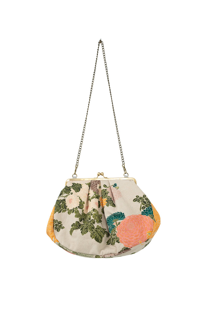Jacquard Putty Kiss Lock Clutch Bag
