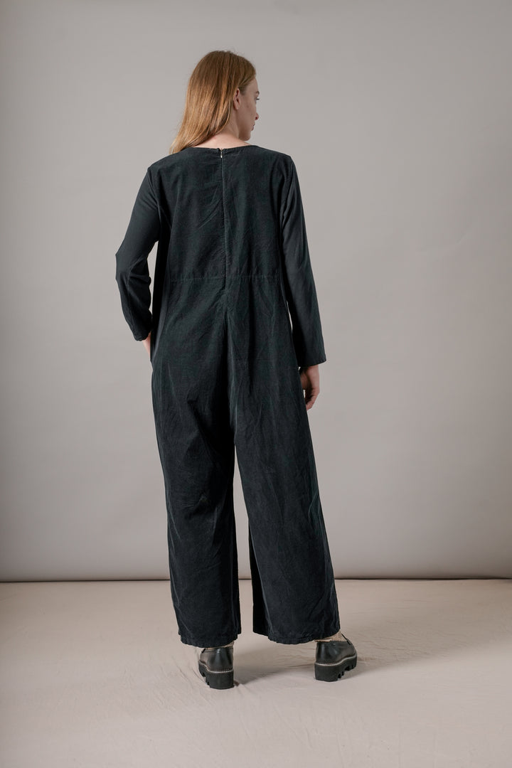 Black Needlecord Jumpsuit - One Hundred Stars