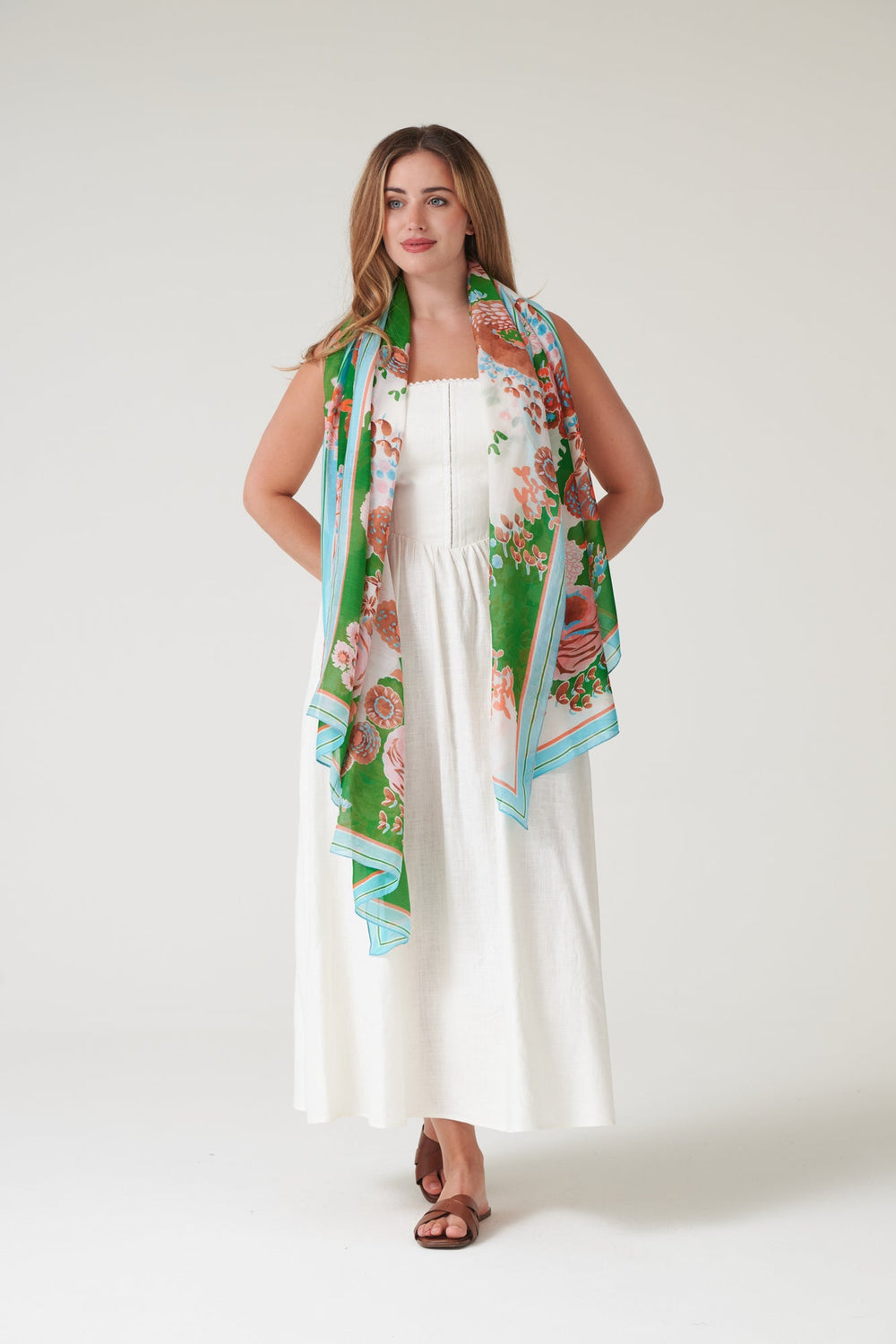 Kitsch Bouquet Green Scarf - One Hundred Stars