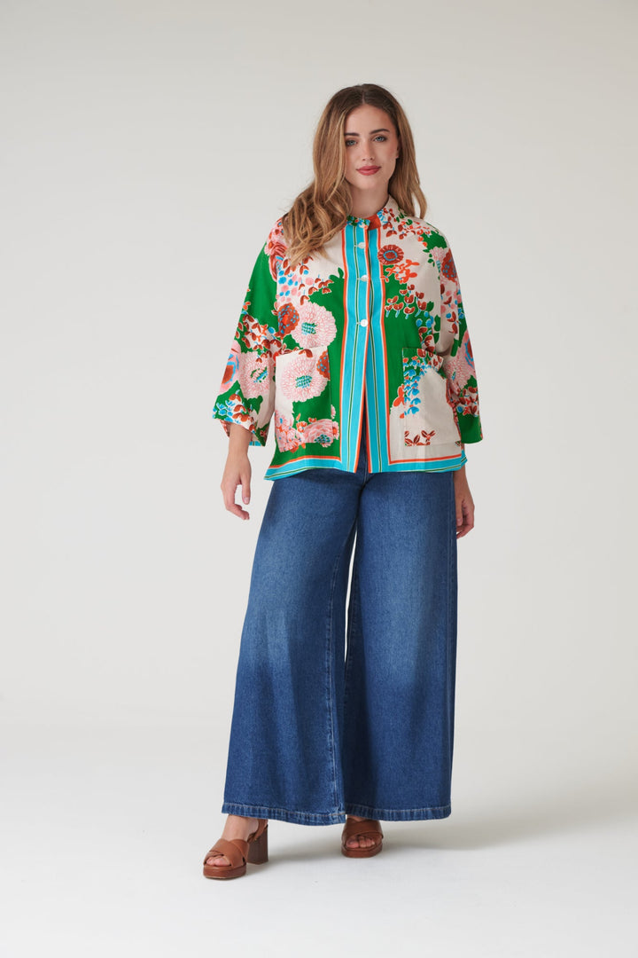 Kitsch Bouquet Green Summer Jacket - One Hundred Stars