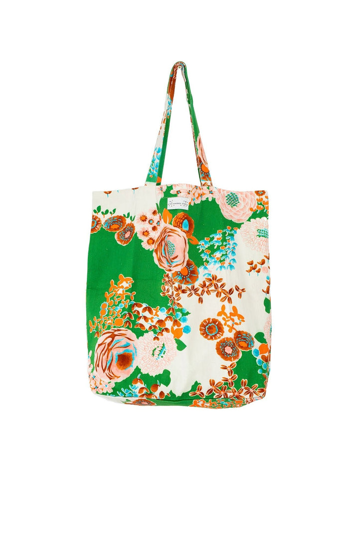 Kitsch Bouquet Green Canvas Bag - One Hundred Stars