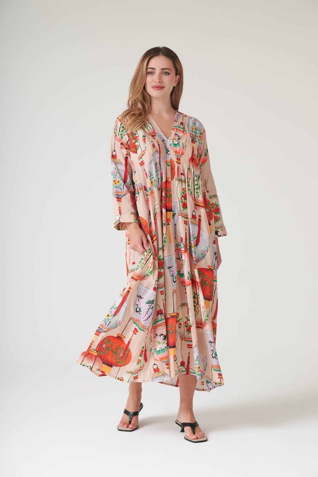 Lanterns Red Pinch Pleat Dress - One Hundred Stars