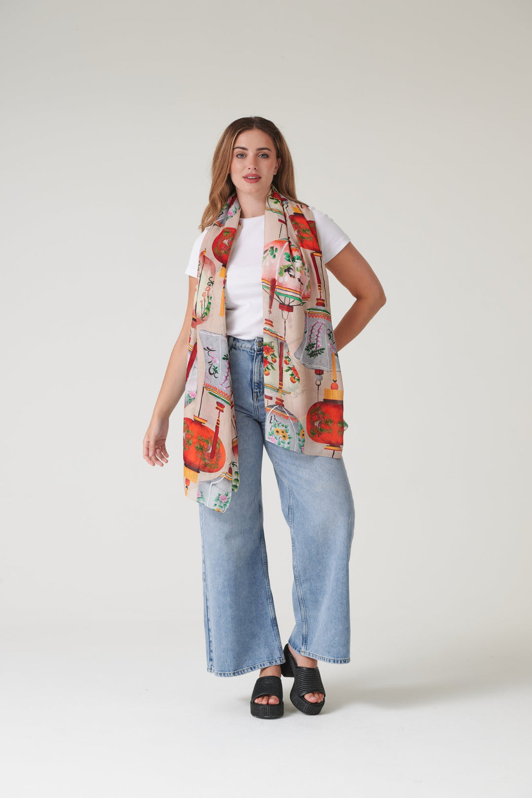 Lanterns Red Scarf - One Hundred Stars