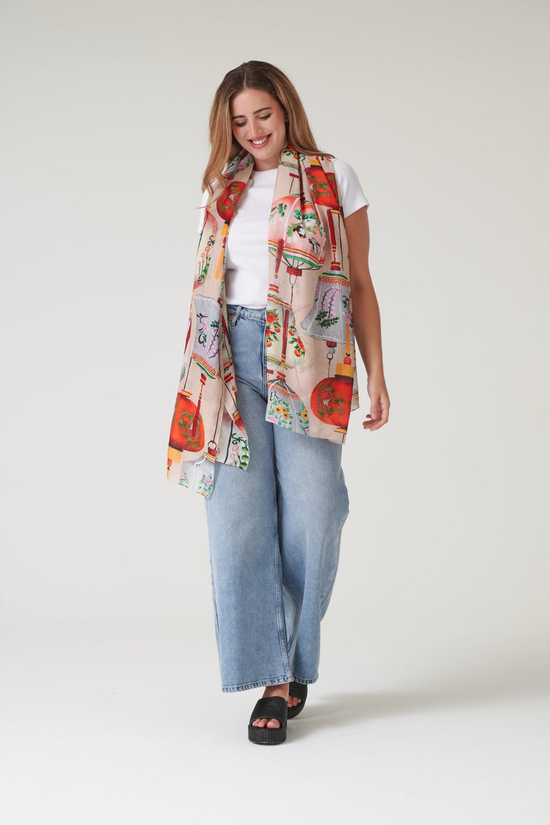 Lanterns Red Scarf - One Hundred Stars