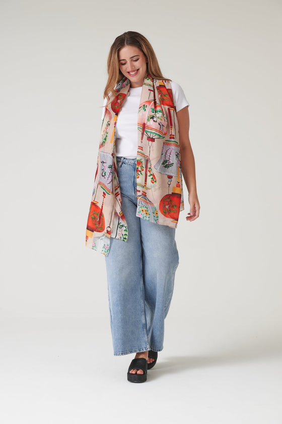Lanterns Red Scarf